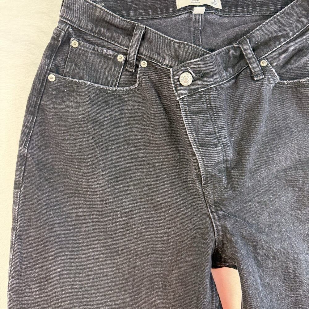 Abercrombie Fitch 29 8 Curve Love High Rise Dad Jeans Asymmetrical Waist Black - Picture 5 of 16